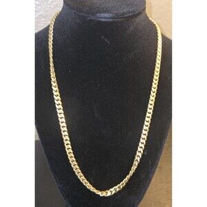 18K Gold Plated Cuban Link Chain Necklace 20" Men Women Real Heavy Solid Style